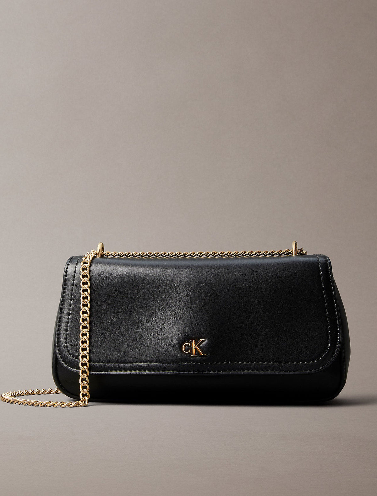 BORSA CALVIN KLEIN DONNA Da Spalla Piccola Con Catena Ed Elementi Metallici Con Logo Monogramma