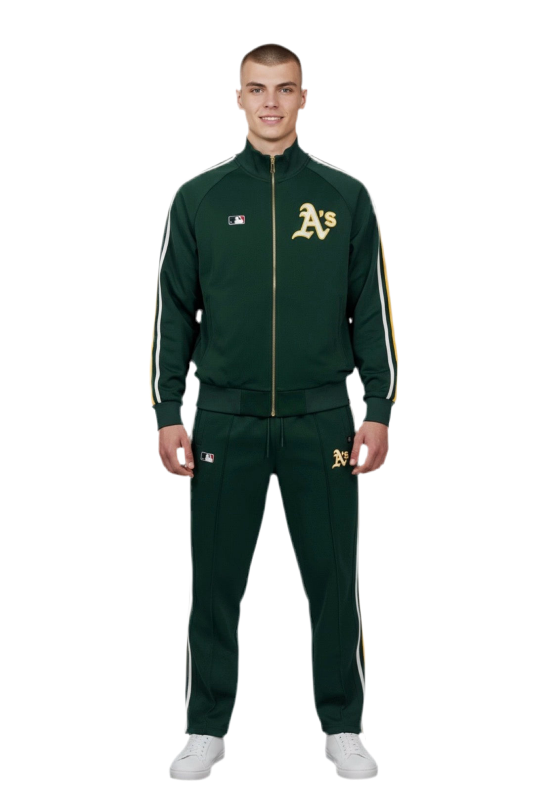 ‘47 x NBA Tuta Oakland Athletics Con Zip Senza Cappuccio Verde
