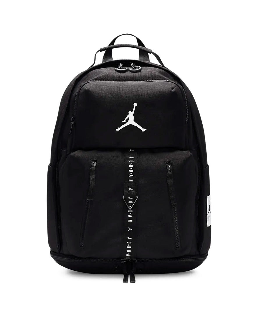 JORDAN Zaino Nero Con Logo Bianco