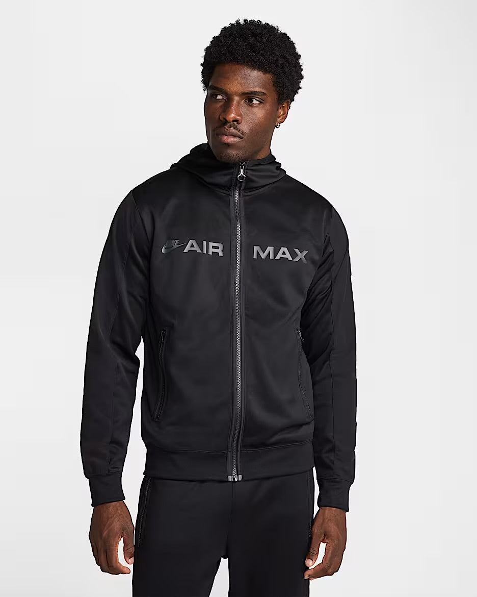 NIKE Tuta TN Leggera Acetata Con Zip Tutta Nera