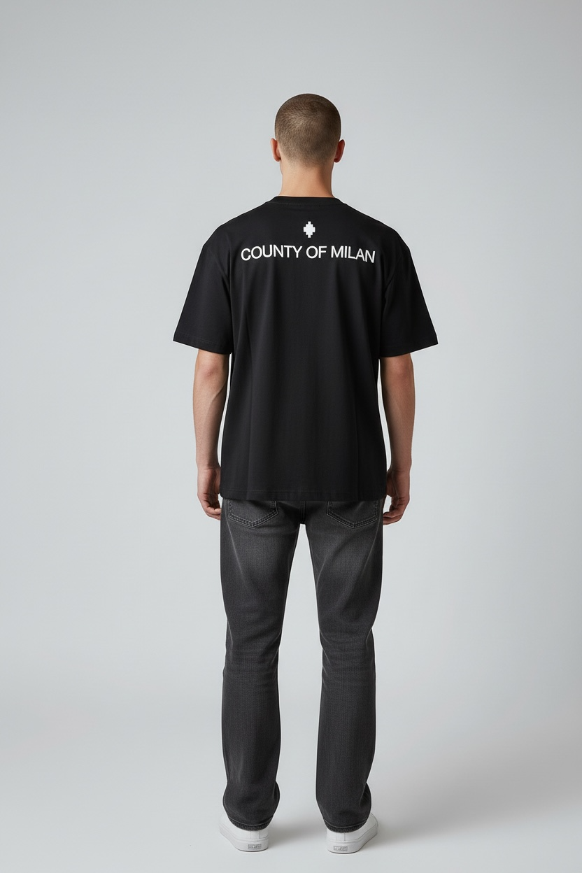 County of milan COUNTY OF MILAN Marcelo Burlon T-Shirt Con Stampa Serpente Nero - foto 2 - Tommaseo Clothing
