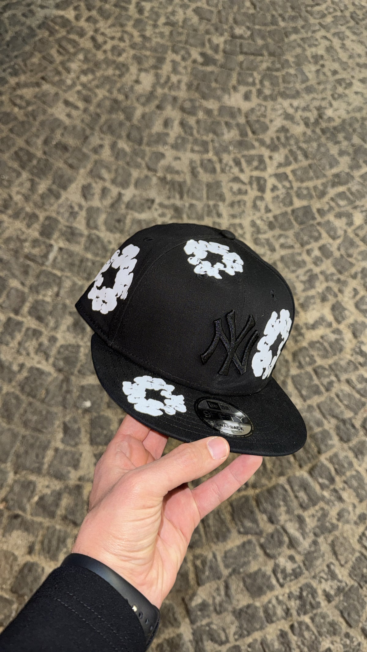 NEW ERA CUSTOM “NY” Denim Tears Nero/Bianco