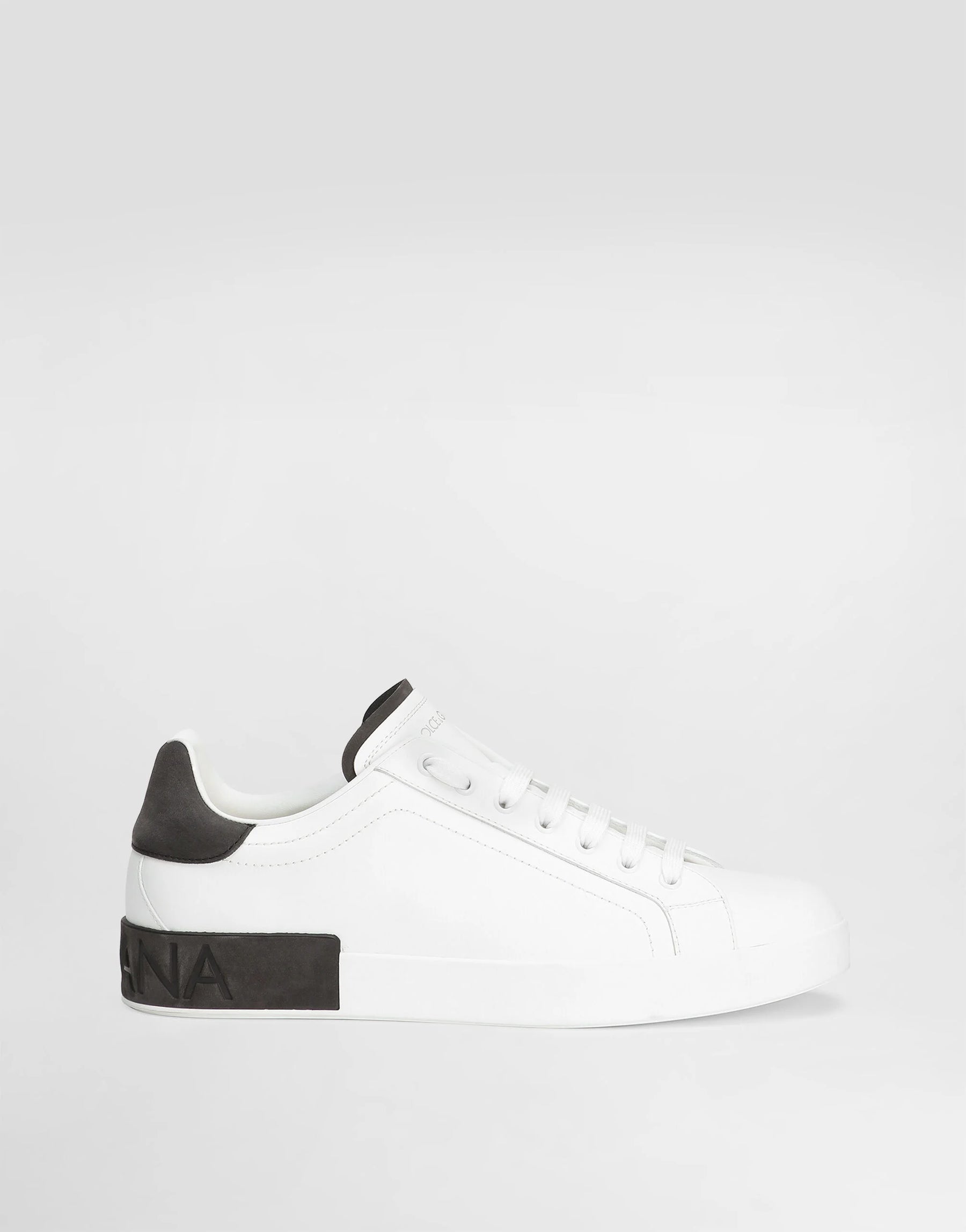 DOLCE & GABBANA Scarpa in pelle di vitello Portofino Bianca e Nera
