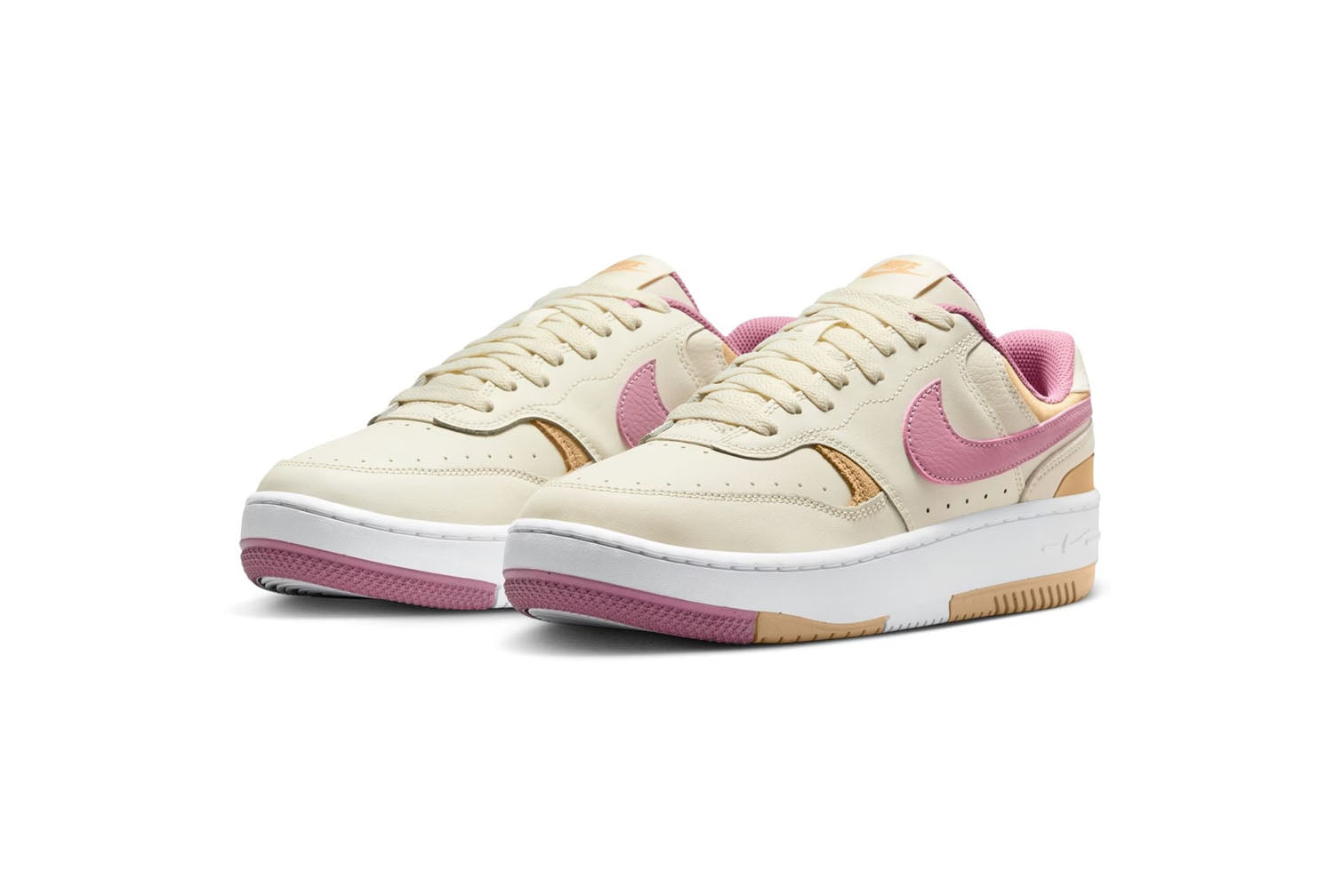 NIKE Scarpa In Pelle Gamma Force Beige/Rosa