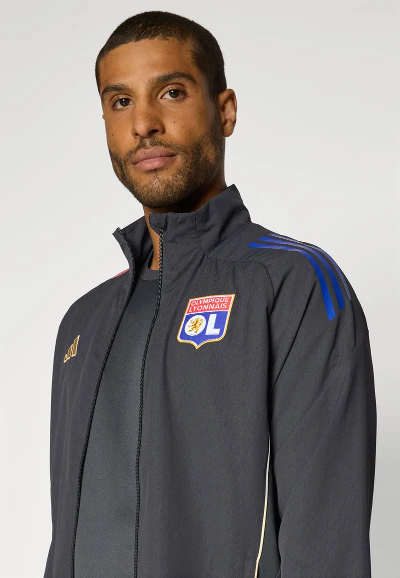 ADIDAS Tuta Leggera In Microfibra OLYMPIQUE LIONE Nera