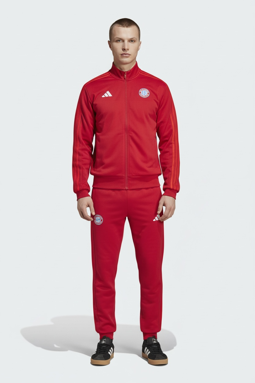 Adidas Adidas Bayern Monaco Tuta Completa Uomo Rossa Acetata con Zip - Tuta completa - Tommaseo Clothing