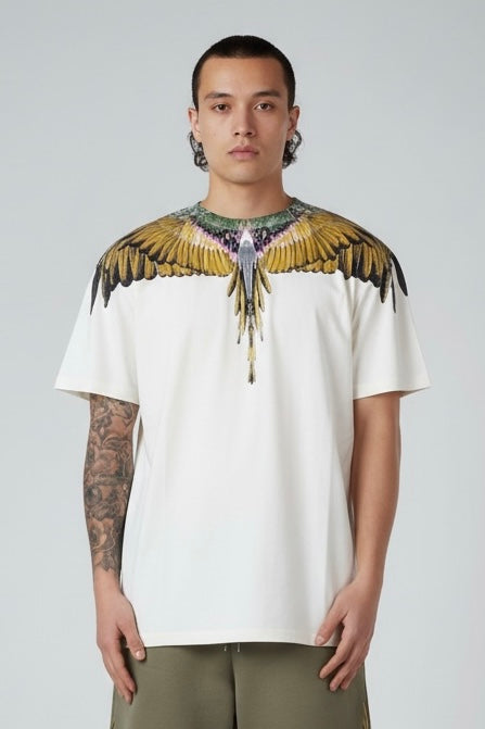 County of milan COUNTY OF MILAN T-Shirt Marcelo Burlon Bianca Ali Gialle/Verdi - T-SHIRT - Tommaseo Clothing