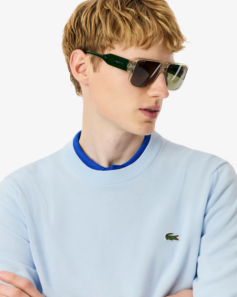 LACOSTE Maglioncino Basic In Cotone Azzurro