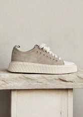 ASENSYO Scarpa In Nabuk Con Suola In Gomma Alta Beige