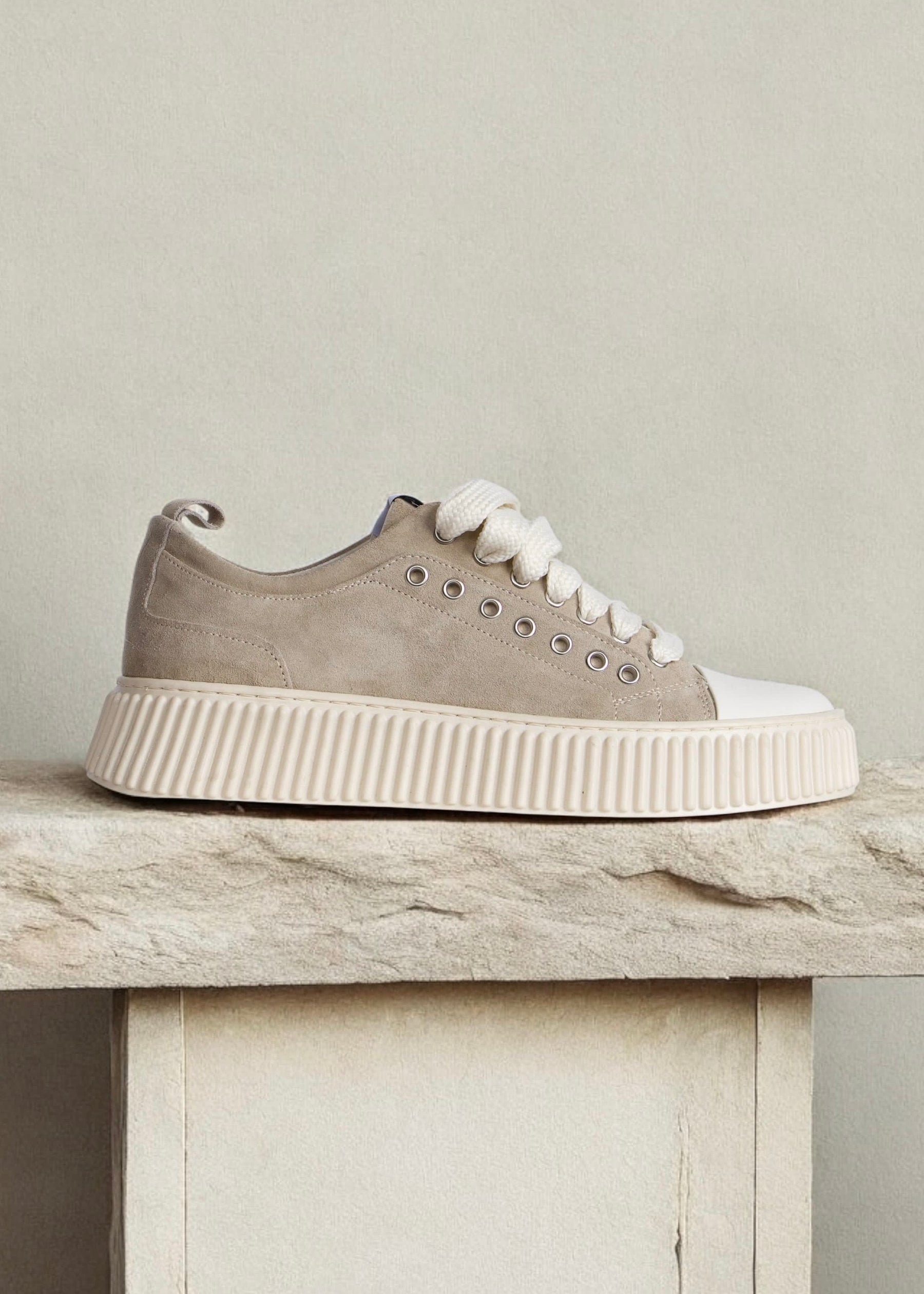 ASENSYO Scarpa In Nabuk Con Suola In Gomma Alta Beige