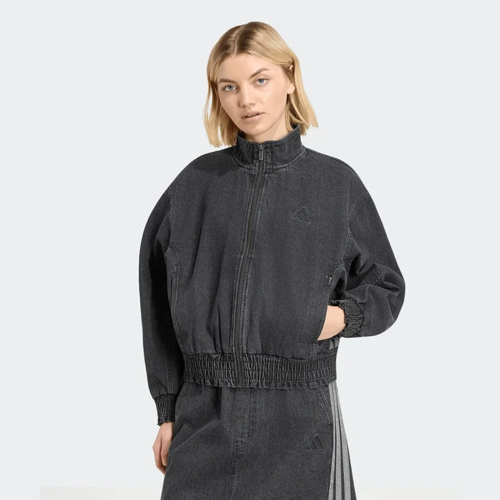 ADIDAS Tuta In Denim Fondo Largo Donna Nero
