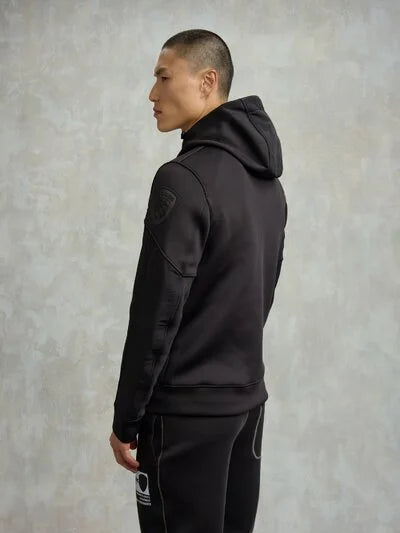 BLAUER Felpa In Neoprene Doppio Tessuto Con Cappuccio Nero