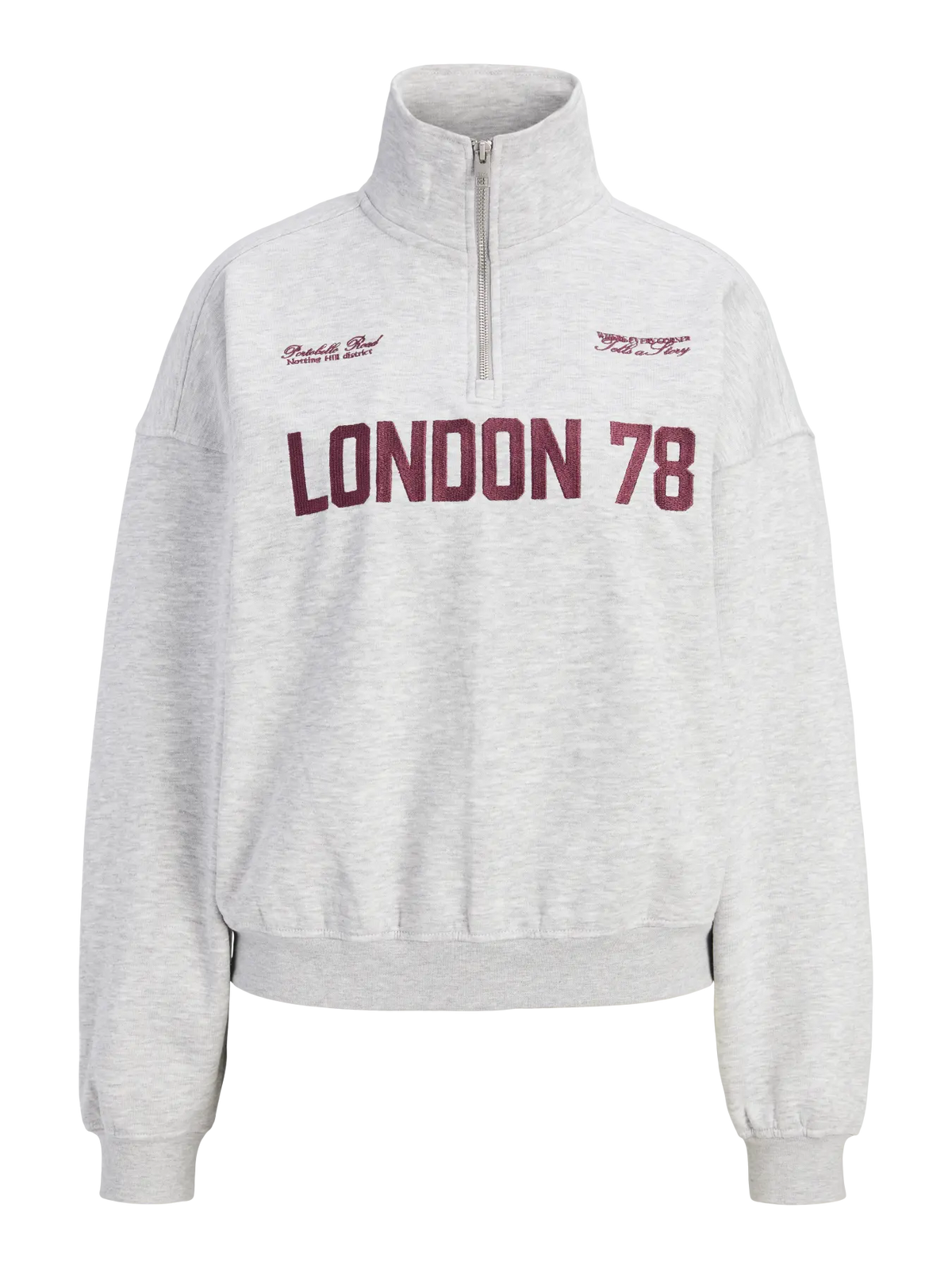 JJXX JXJANKA Felpa Con Mezza Zip Grigia donna AW26