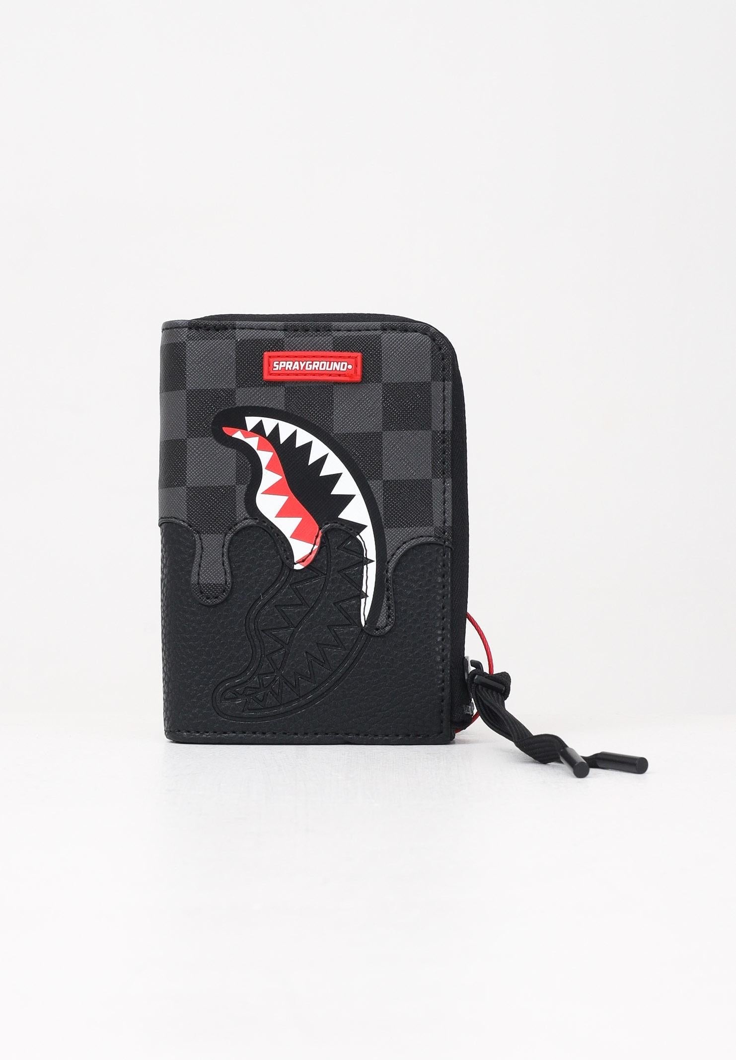SPRAYGROUND Portafoglio Doppia Grafica In pelle Nero e Grigio