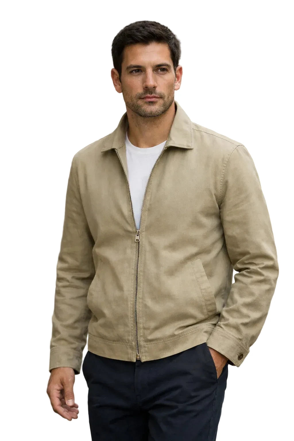 HAMAKI-HO Giacca In Cotone Con Zip Beige