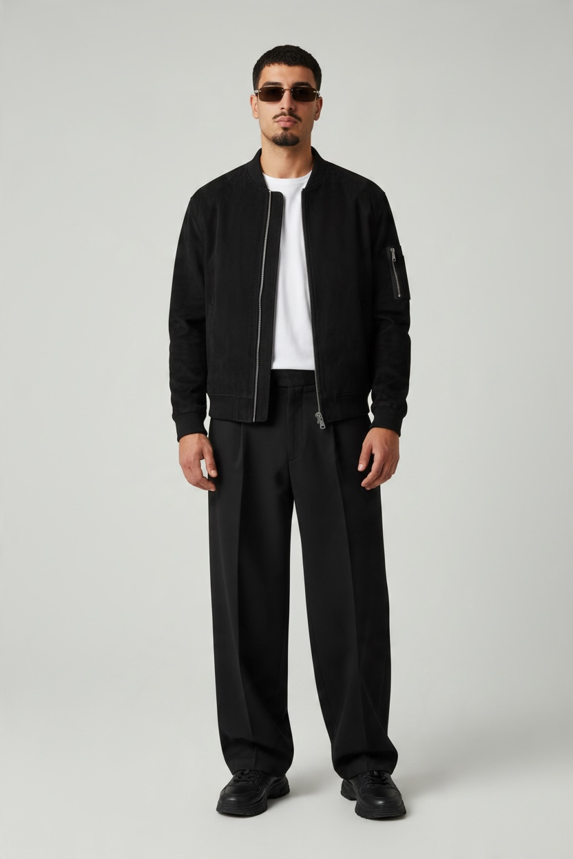 FIRST GARMENT Jacket In Renna Con Zip Nero