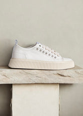 ASENSYO Scarpa In Pelle Con Suola In Gomma Alta Bianca