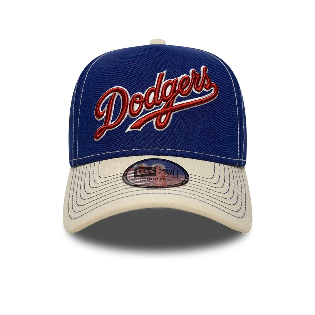 New Era NEW ERA Cappello Con Visiera Curva 9Forty Fitted LA Dodgers Blu Elettrico/Panna Con Dettagli Ricamati Regolabile - fo