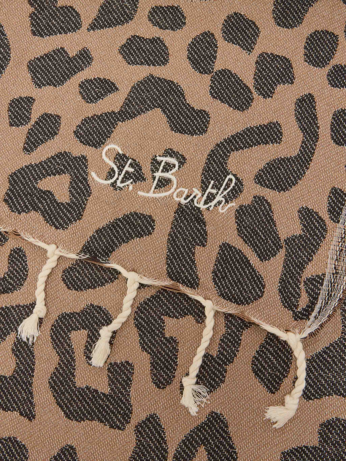 SAINT BARTH Telo Mare Foutas Leopard