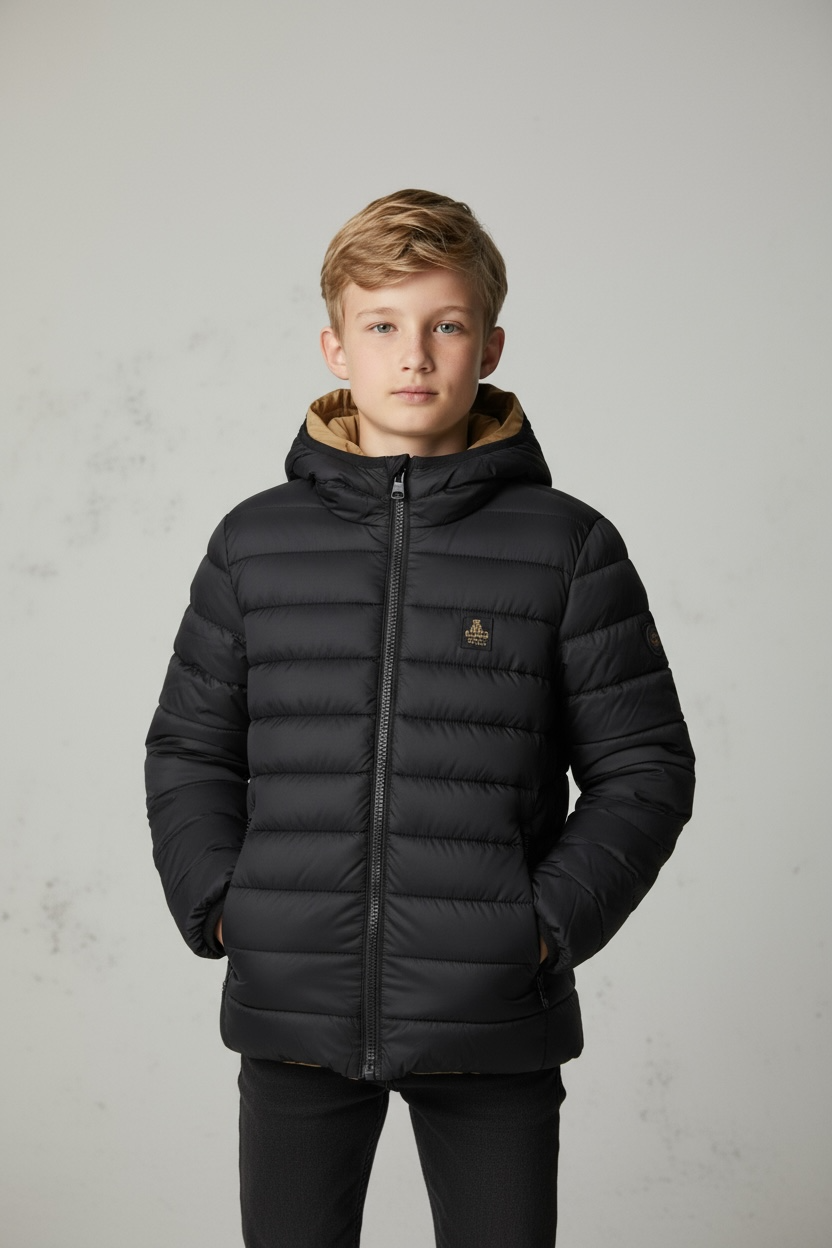 REFRIGIWEAR Giubbotto Bambino Invernale Reversibile Marrone/Nero