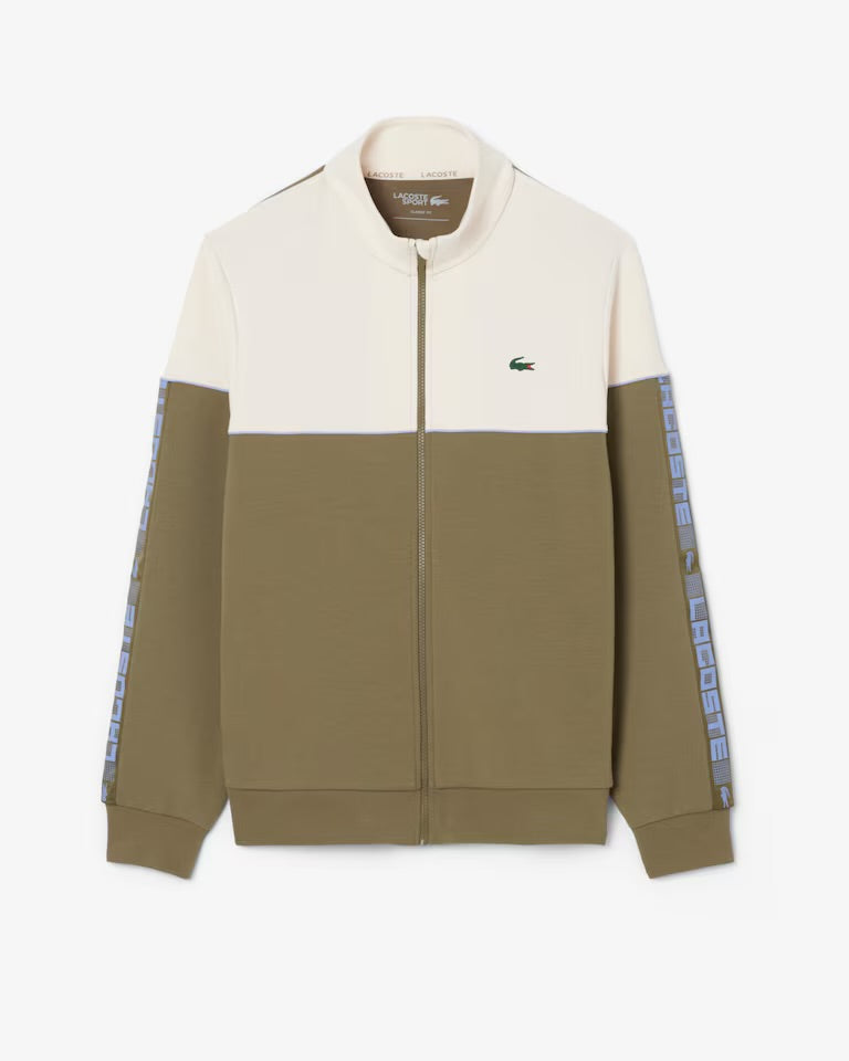 LACOSTE Tuta In cotone con banda laterale verde e beige