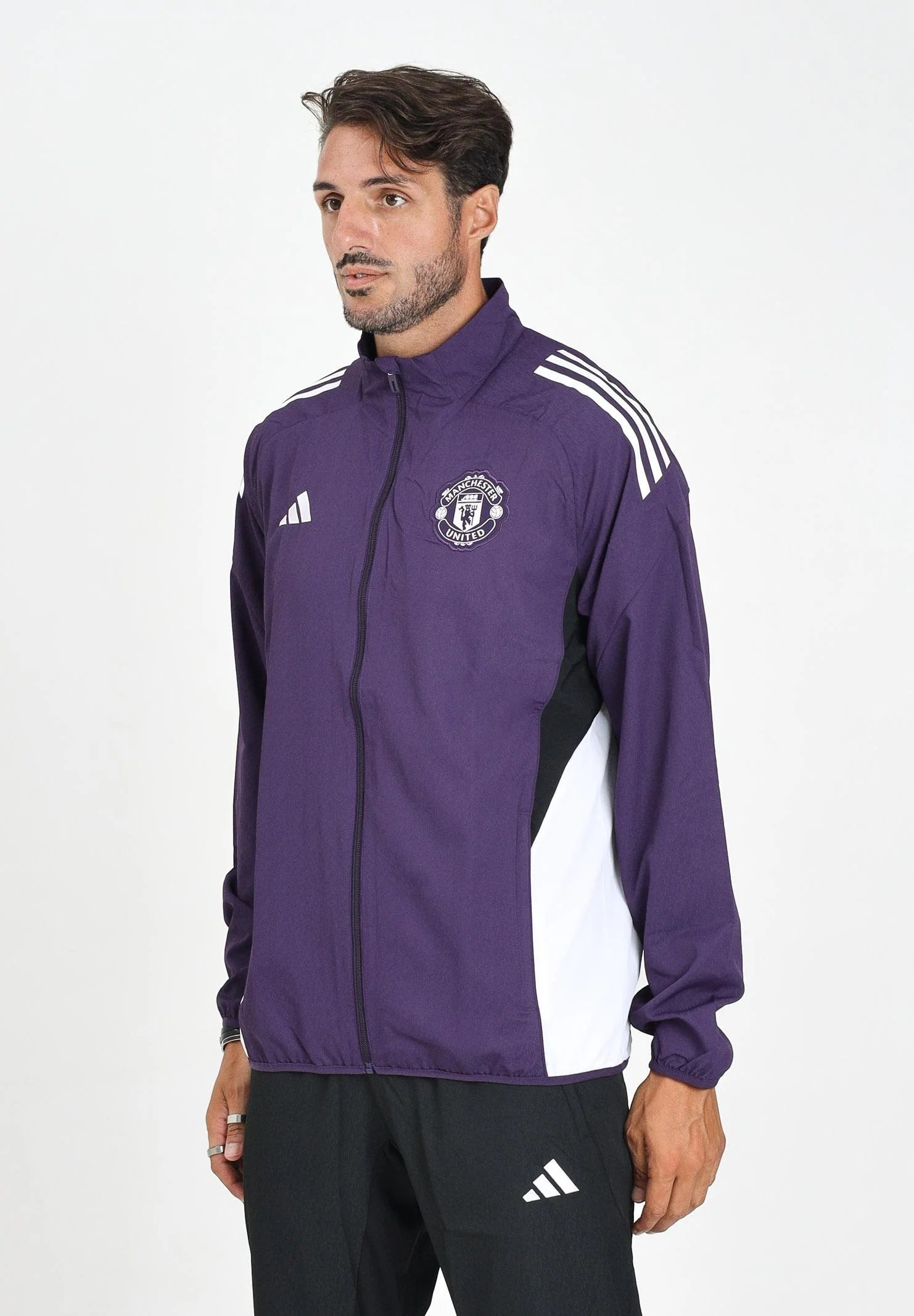 ADIDAS Tuta Manchester United Leggera In Microfibra Con Zip Viola