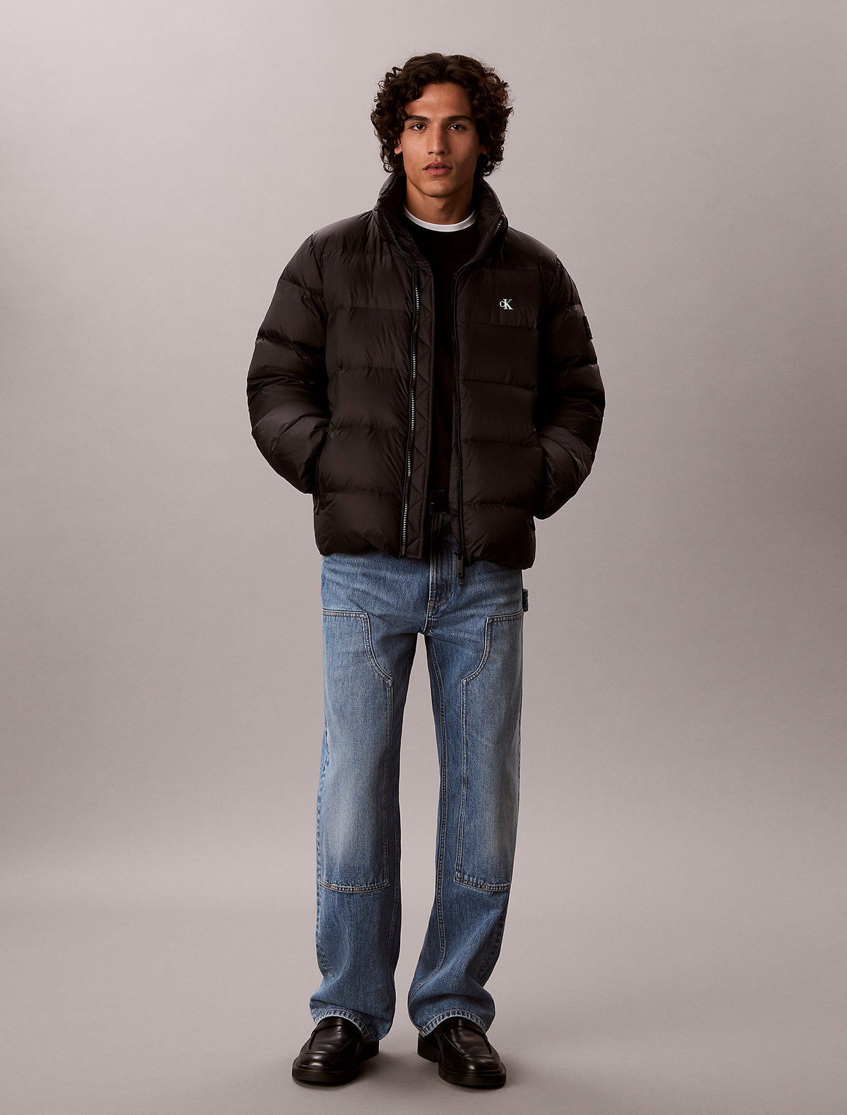 CALVIN KLEIN Giubbotto Invernale Bomber Con Logo Piccolo Sul Petto Nero 26/27