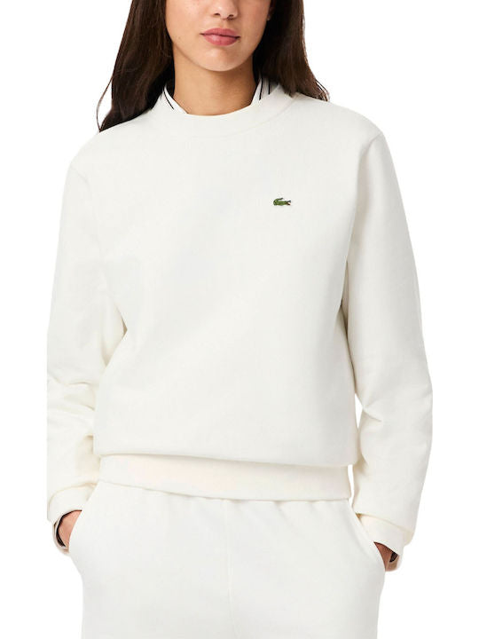 LACOSTE Felpa Girocollo Donna Bianca