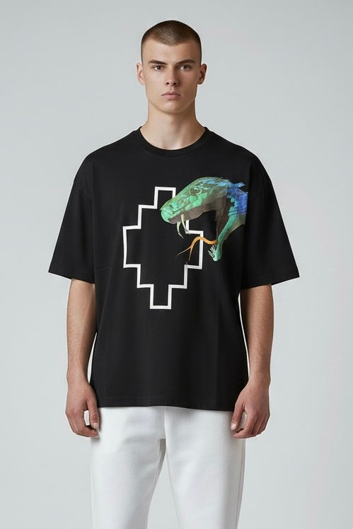 County of milan COUNTY OF MILAN Marcelo Burlon T-Shirt Con Stampa Serpente Nero - T-SHIRT - Tommaseo Clothing