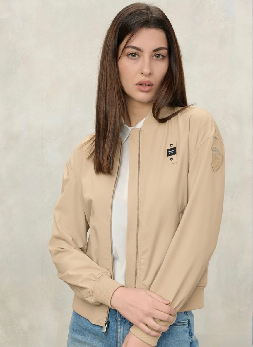 Blauer BLAUER Devine Antivento Donna In Nylon Senza Cappuccio Beige - ANTIVENTO - Tommaseo Clothing
