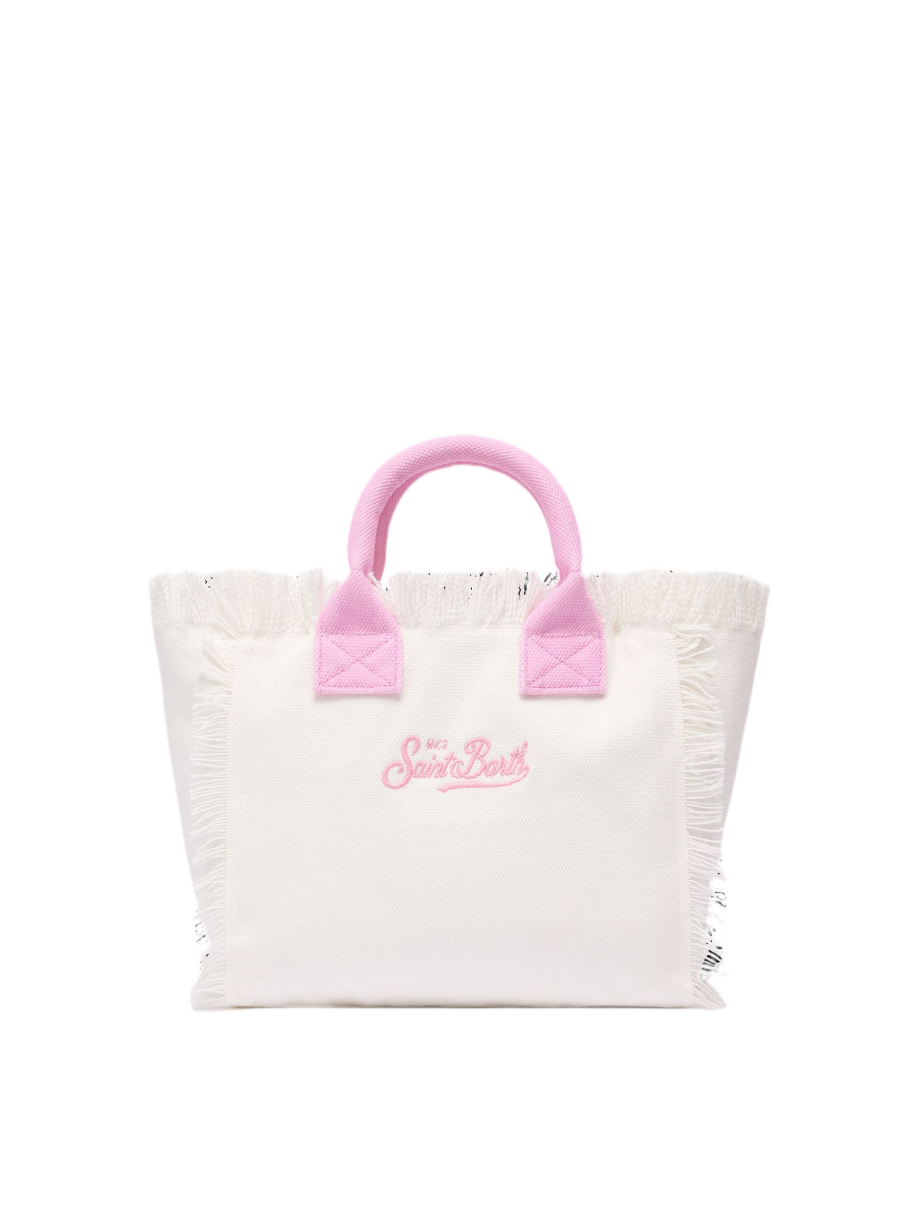 SAINT BARTH Borsa a Mano Colette Multic Patch Bianca/Rosa