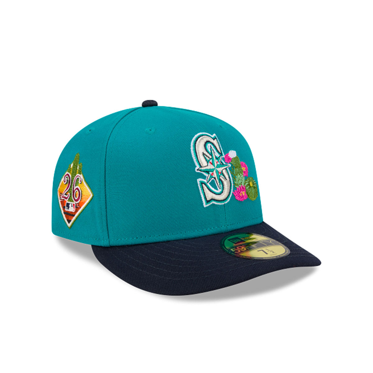 New Era NEW ERA Cappello Con Visiera Pre-Curved 59Fifty Fitted Seattle Mariners Verde Petrolio/Blu Con Dettagli Ricamati - Ca