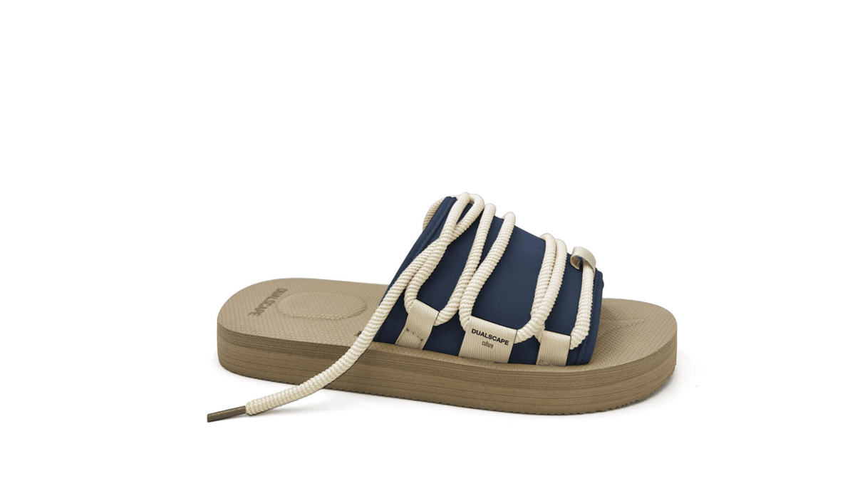 Dualscape DUALSCAPE Ciabatta Con Fascia e Laccio Beige/Blu - ciabatte - Tommaseo Clothing