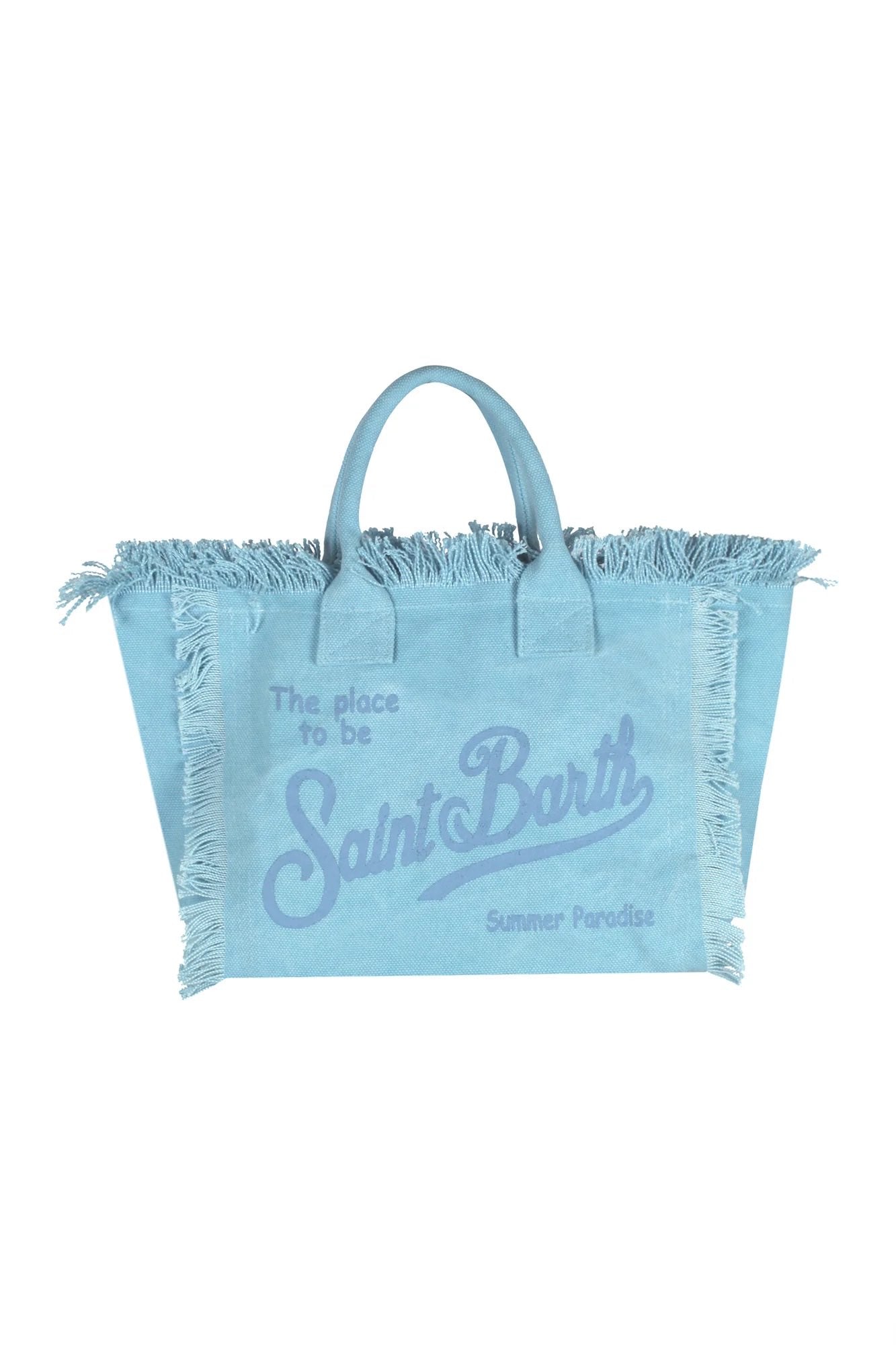 SAINT BARTH Borsa a Spalla Vanity 3132 In Canvas Azzurra