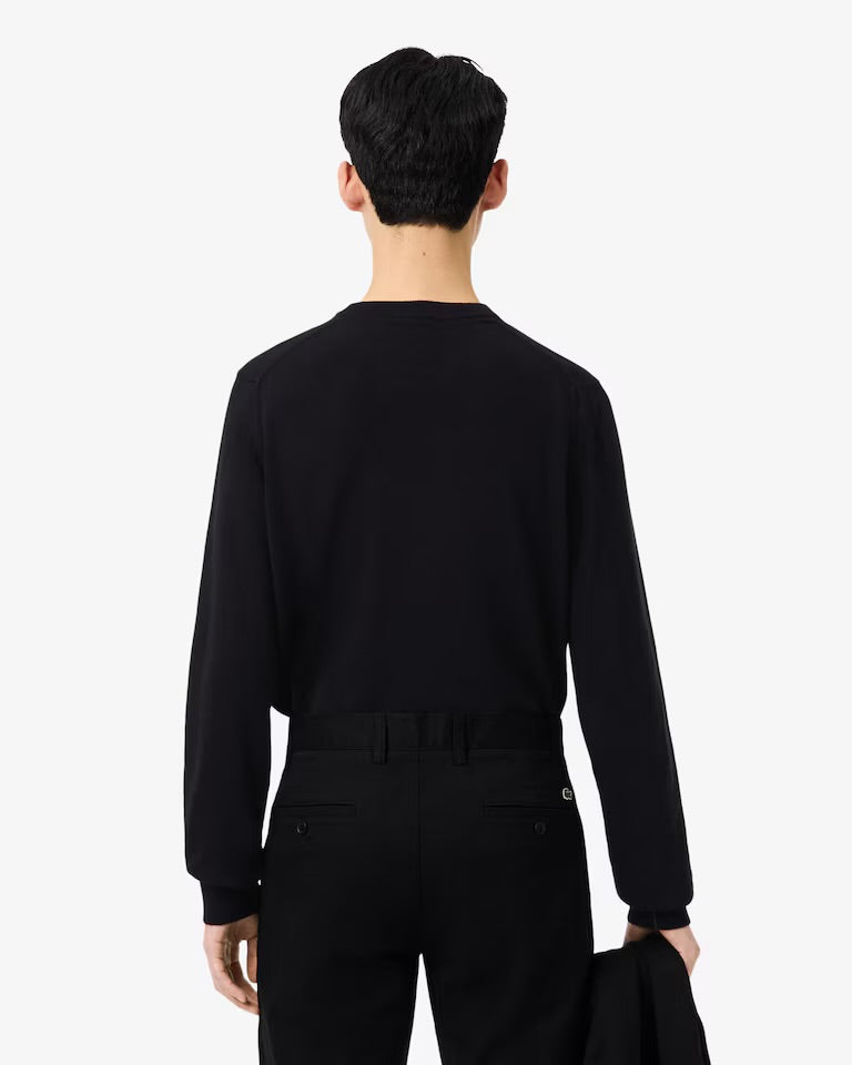 LACOSTE Maglioncino Basic In Cotone Nero