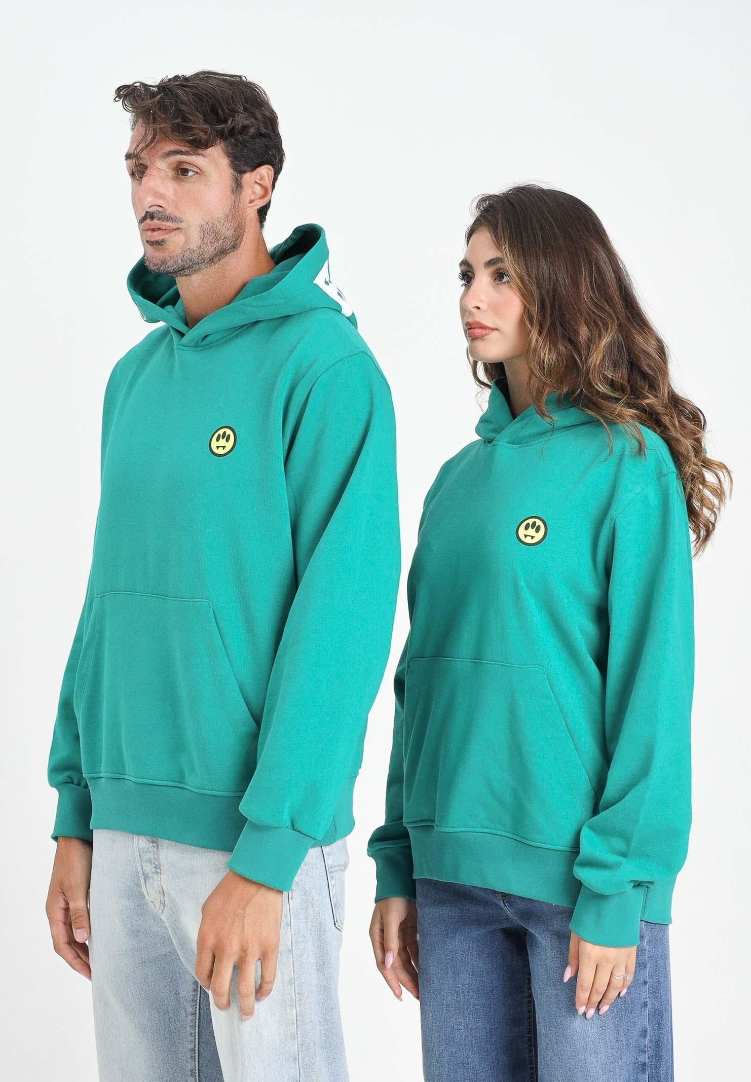 BARROW Felpa con cappuccio Con Logo Avanti e Stampa Cappuccio Verde