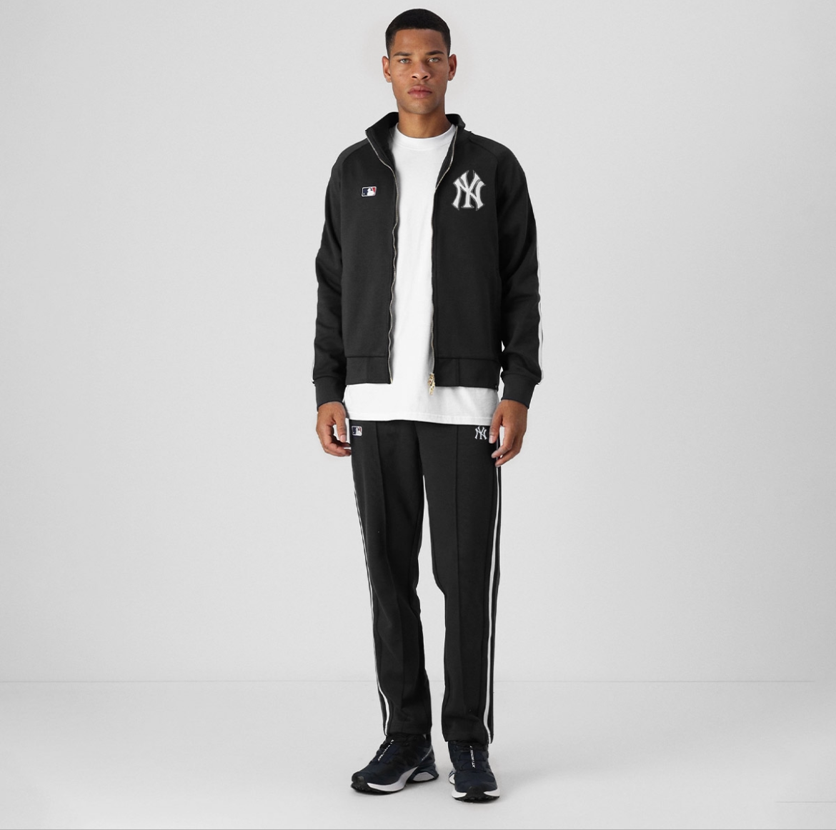 ‘47 x NBA Tuta New York Yankees Con Zip Senza Cappuccio Nera