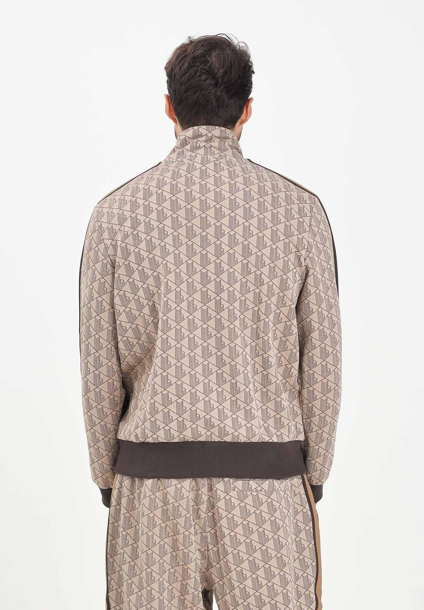 LACOSTE Tuta Leggera Monogram Con Zip beige