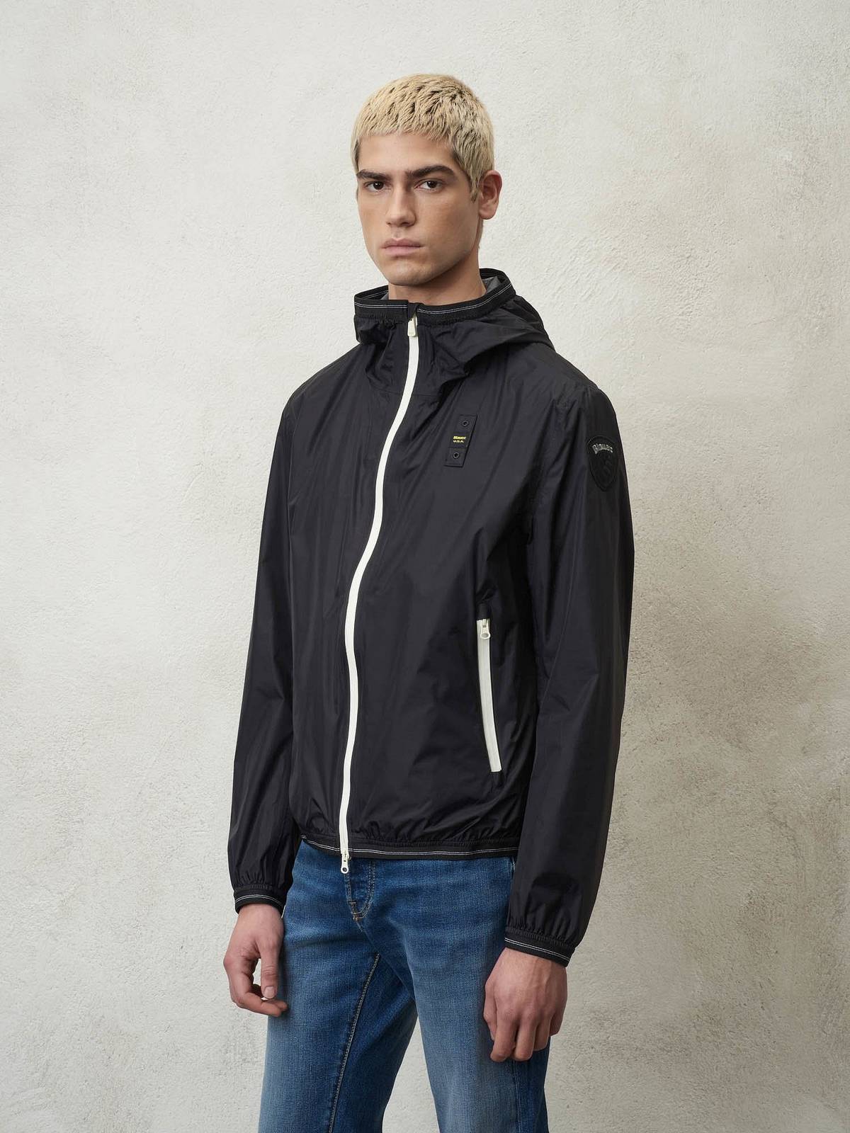 BLAUER Antivento Con Cappuccio Nero