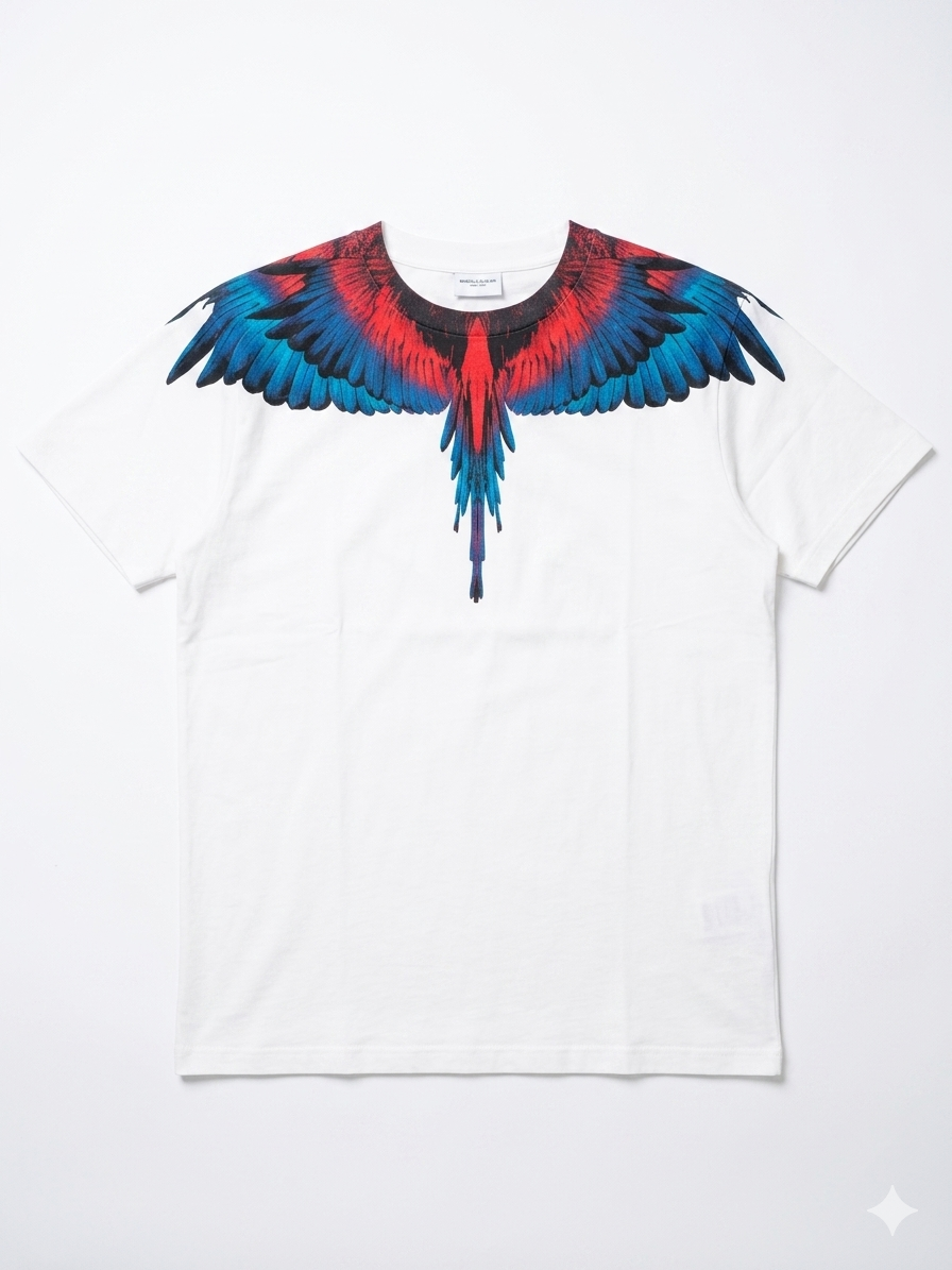 County of milan COUNTY OF MILAN T-Shirt Beige Marcelo Burlon Ali Rosse/Blu - COMPLETINO - Tommaseo Clothing