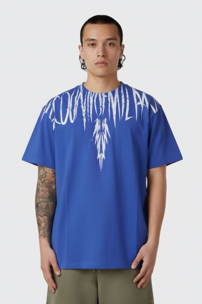County of milan COUNTY OF MILAN T-Shirt Marcelo Burlon Blu Stampa Logo Bianco - T-SHIRT - Tommaseo Clothing