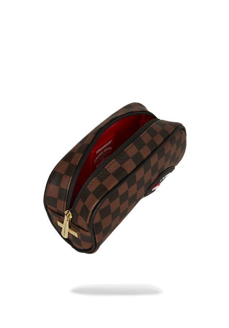 SPRAYGROUND Astuccio In Pelle Sawtooth Sharks In Paris Pouch Marrone
