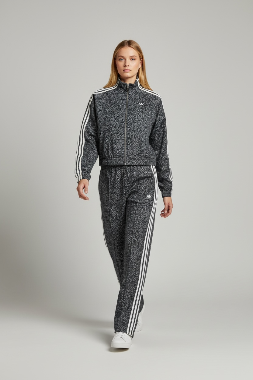 TUTA ADIDAS ORIGINALS ANIMALIER DONNA GRIGIO/NERO