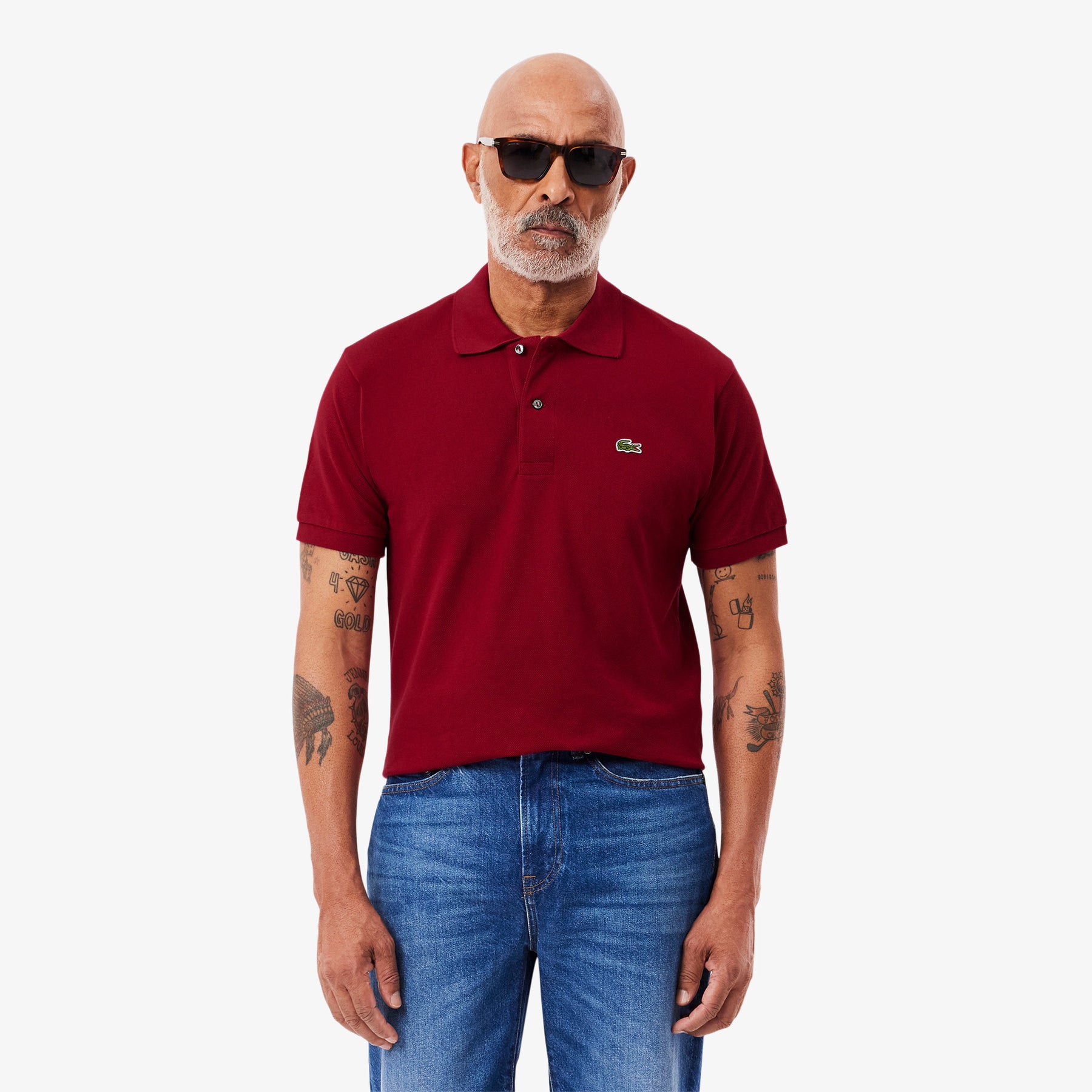 LACOSTE Polo Classica in Piqué di Cotone Bordeaux