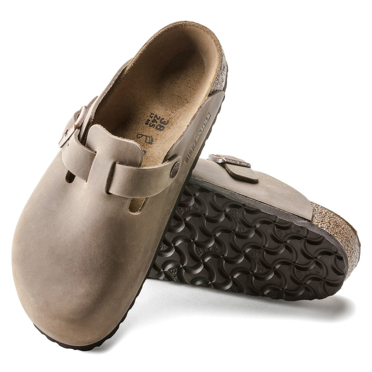 BIRKENSTOCK Boston Bs In Pelle Nabuk Tobacco Brown