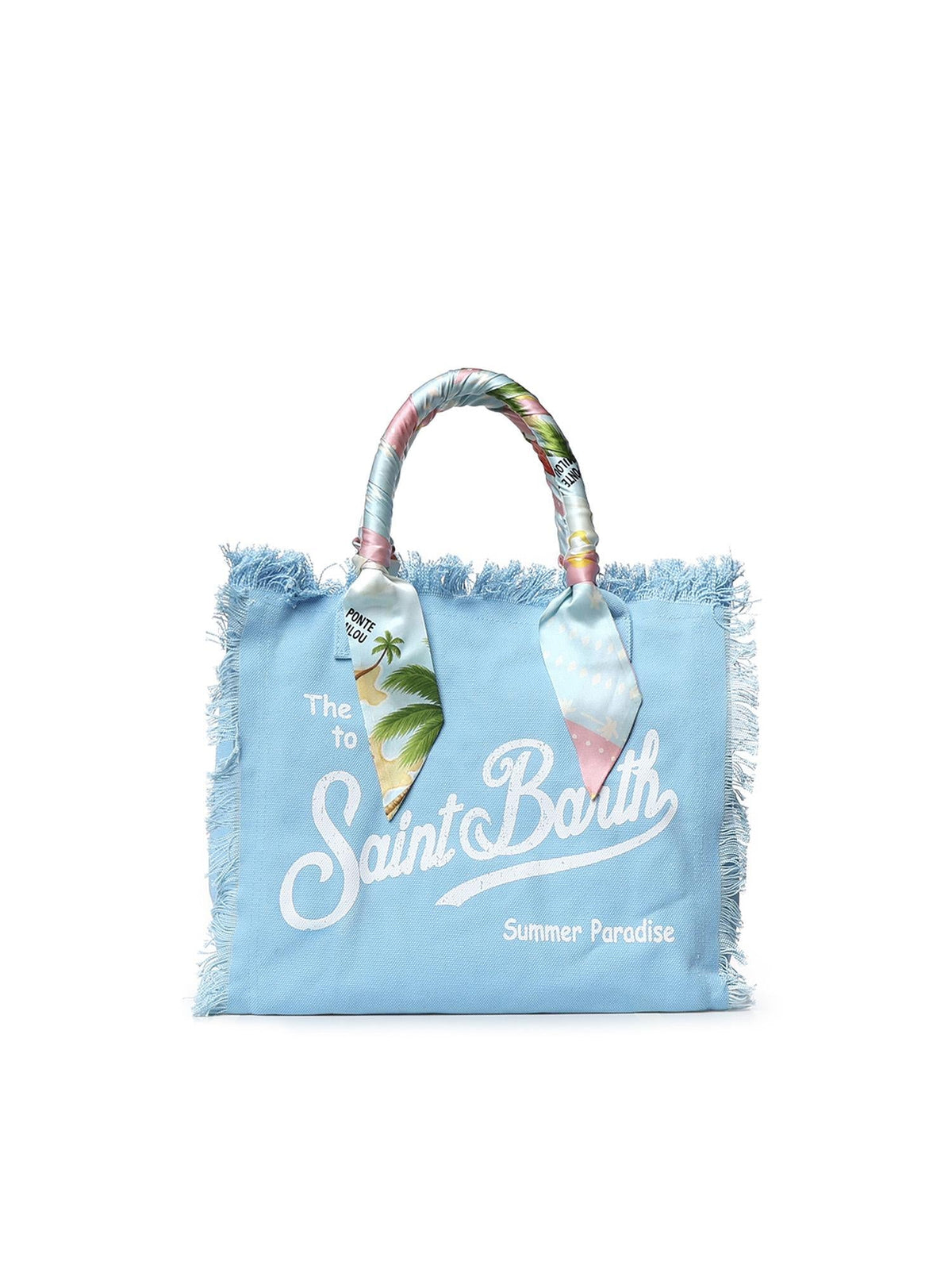 SAINT BARTH Borsa Vanity in canvas con twill removibile