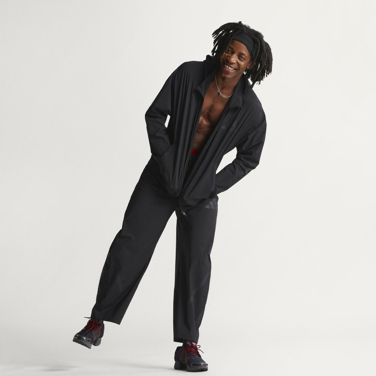 ADIDAS Z.N.E. Tuta Completa In Microfibra Over SIZE Pantalone Japan Nera