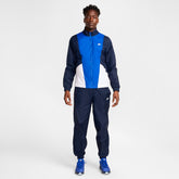 NIKE Tuta Leggera In Microfibra Con Zip e Cappuccio Blu/Blu Scuro/Bianco