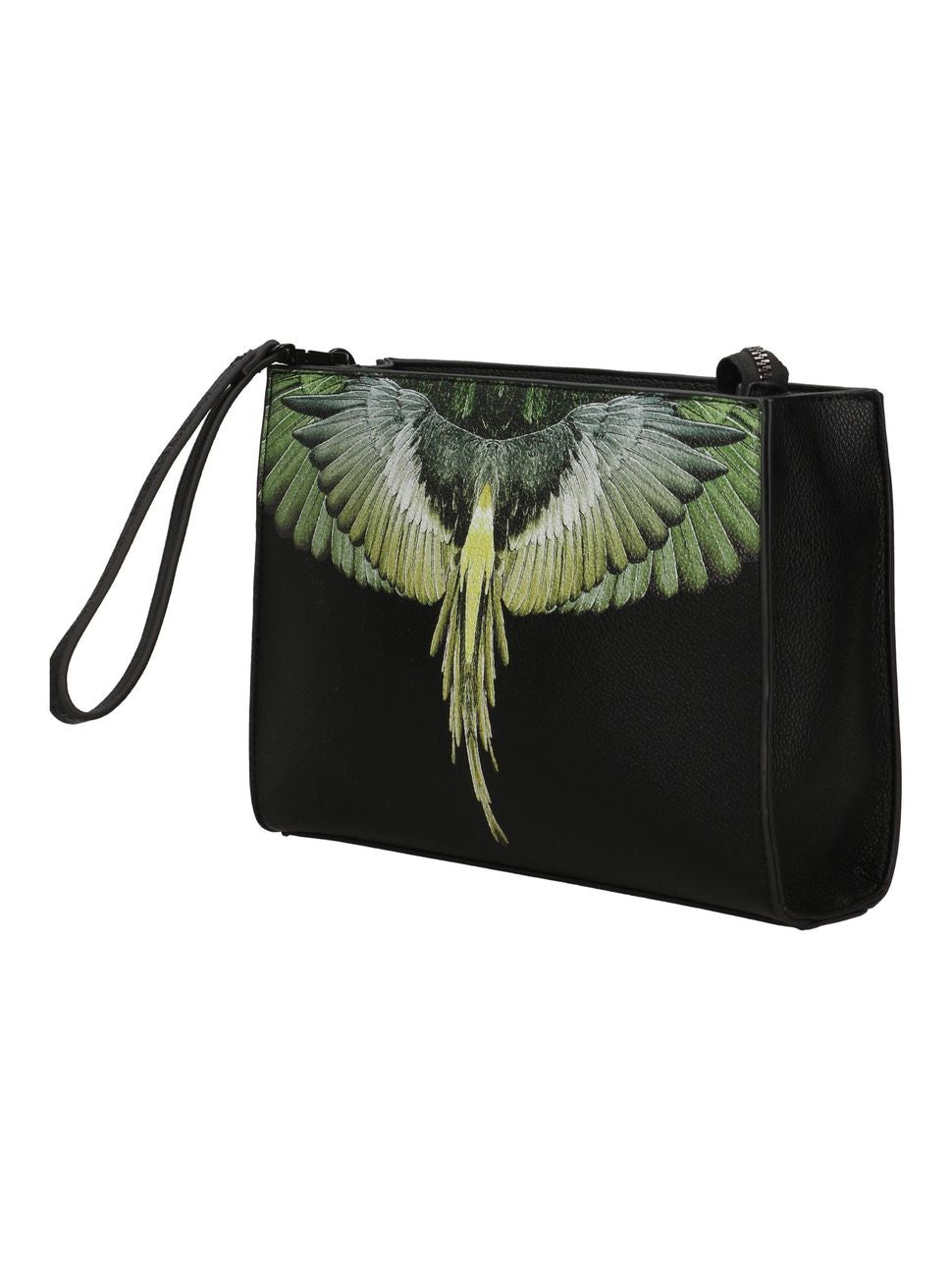 County of milan COUNTY OF MILAN MARCELO BURLON Pochette In Ecopelle Con Stampa Ali Verdi Nero - foto 2 - Tommaseo Clothi