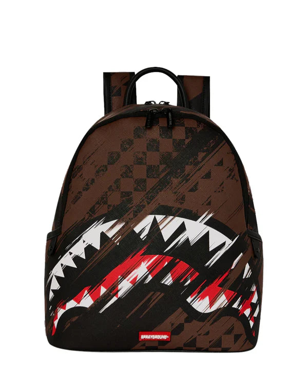SPRAYGROUND Zainetto In Pelle Smeared Grunge Marrone